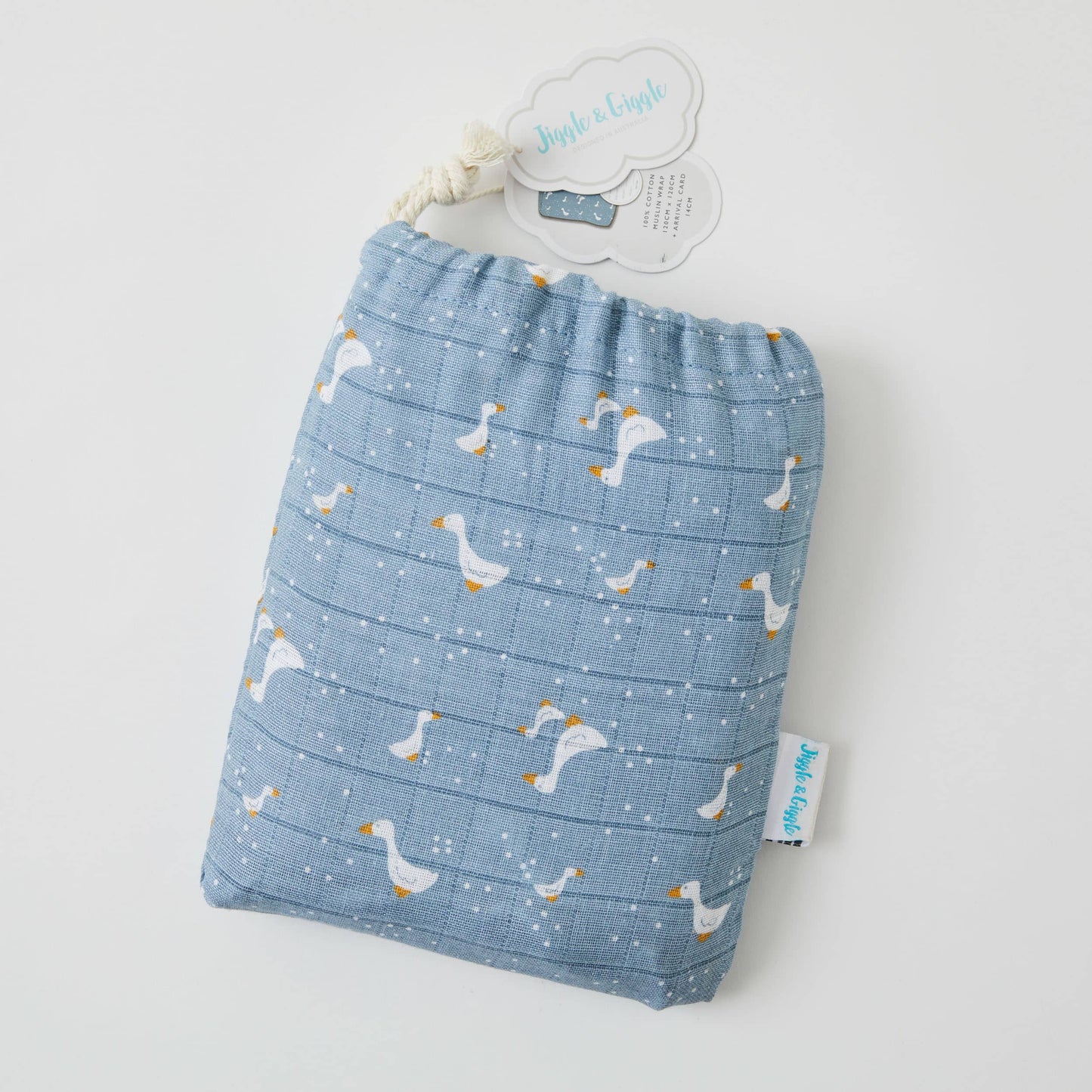 Blue Goose Muslin Wrap & New Arrival Card