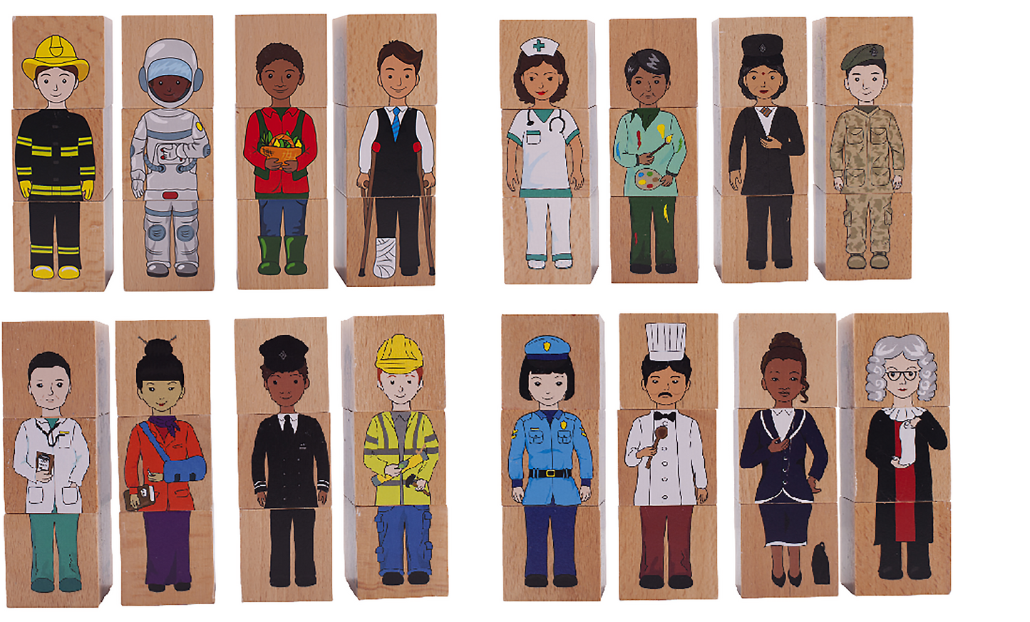 Careers Mix N Match wooden blocks