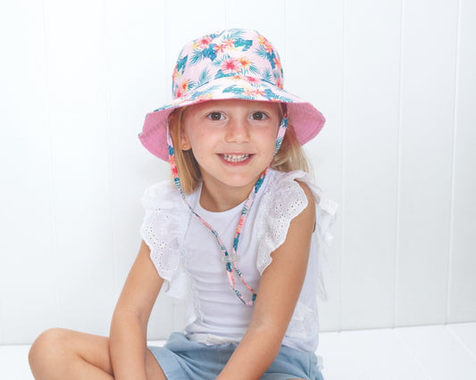 Hibiscus Bucket Hat 3 – 6 years