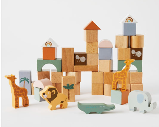 Africa Wooden Blocks 50 Pieces