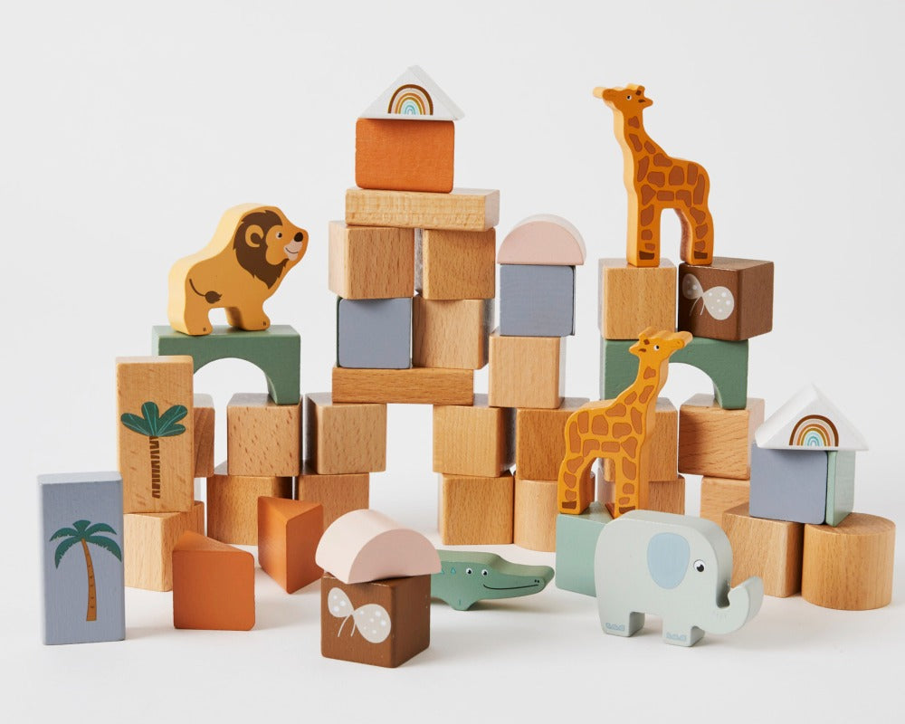 Africa Wooden Blocks 50 Pieces