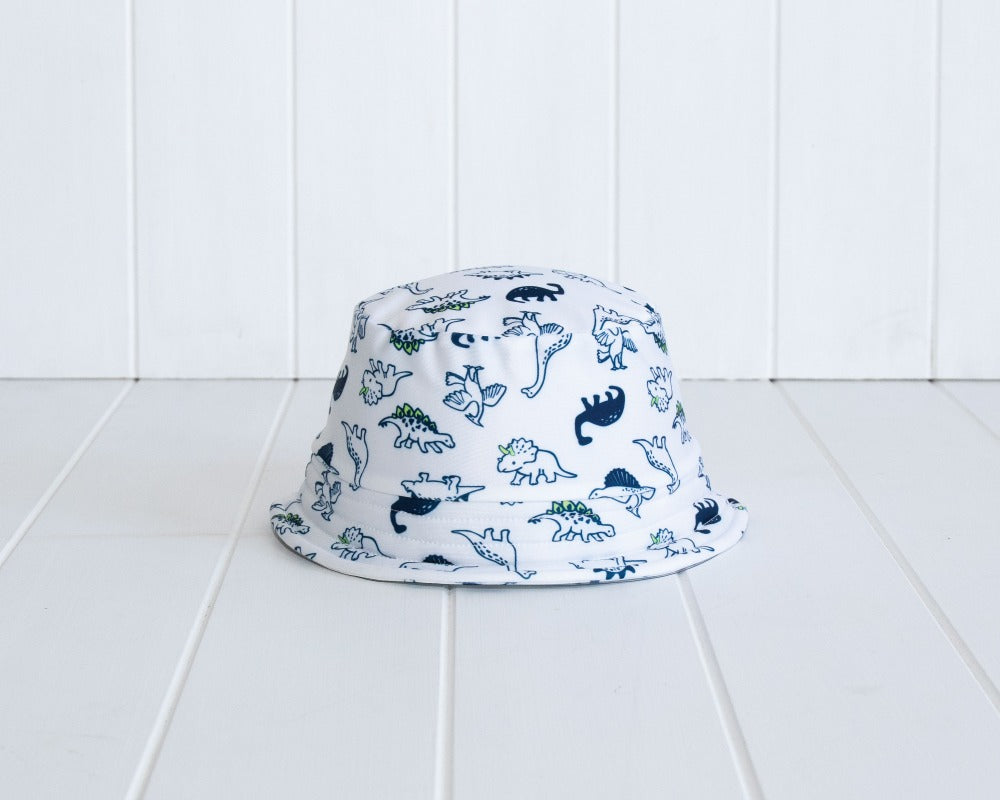 White Dino Swim Bucket Hat 0-3 years
